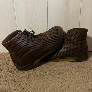 Nobull high top coffee leather trainer. Mens 11.5